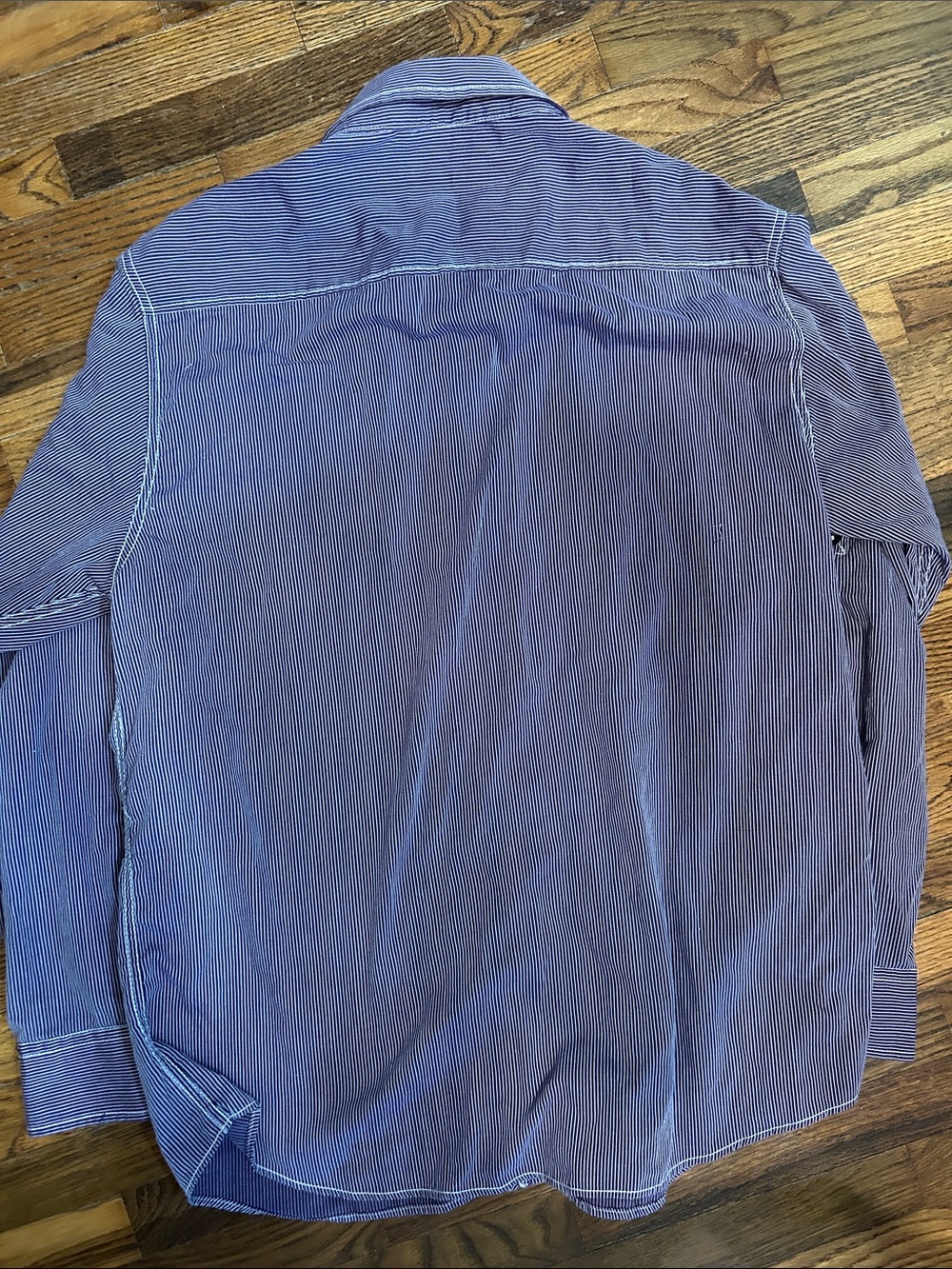 Michael Brandon Purple & White Pinstripe Casual Button-Down Shirt - Picture 10 of 11